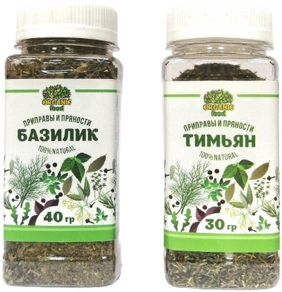 Organic Food / Специи и приправы Пряные травы Базилик сушеный Тимьян молотый Для блюд на гриле для мяса для овощей