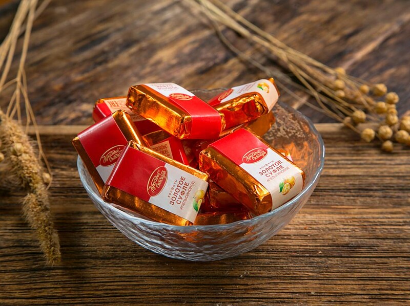 Конфеты Золотое суфле Апельсиновое, Красный Октябрь, 200 гр