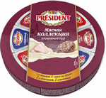 Сыр плавленый President Мясная Коллекция со вкусом мясо на гриле, сливочный, с ветчиной 45% 140 г