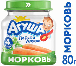 Пюре Агуша с морковью без сахара с 4 месяцев 80 г