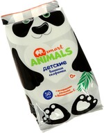 Влажные салфетки Smart animals №50 детские с ромашкой и витамином Е mix