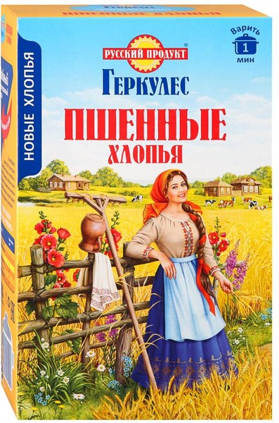 Хлопья пшенные РУССКИЙ ПРОДУКТ Геркулес, 400г Россия, 400 г