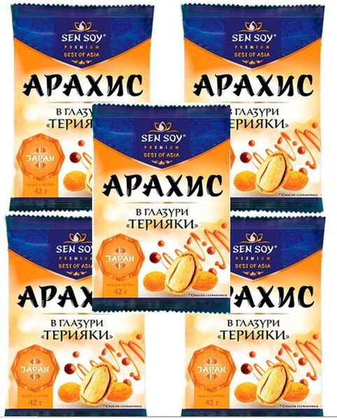 Арахис Sen Soy Premium в глазури Терияки, 42 г