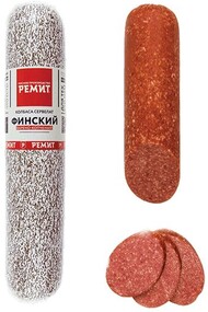 Колбаса Ремит Сервелат Финский варено-копченый в/у, 1кг