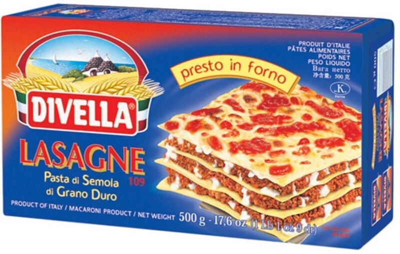 Макаронные изделия Лазанья № 109, Divella, 500 гр., пакет