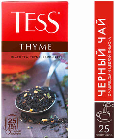 Чай Tess Тhyme черный 25 пакетиков по 1.5 г