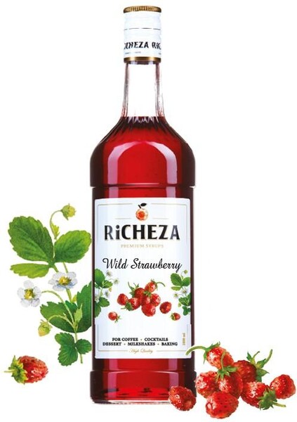 Сироп Земляника, RICHEZA, 1 л., cтекло