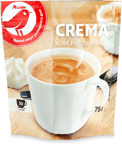 Кофе растворимый АШАН Crema, 75 г