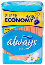 Прокладки Always Ультра Нормал Плюс Квадро 40 шт.
