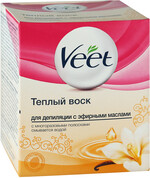 Воск для депиляции Veet теплый с эфирными маслами, 250 мл