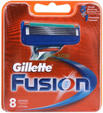 Кассеты для бритвенного станка GILLETTE Fusion в упаковке, 8шт