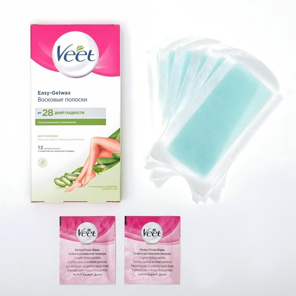 Восковые полоски Veet Easy Gel-wax для сухой кожи 12 шт