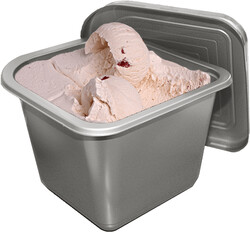 Мороженое Пломбир клубничный Чистая линия, 1 кг., пластиковый контейнер