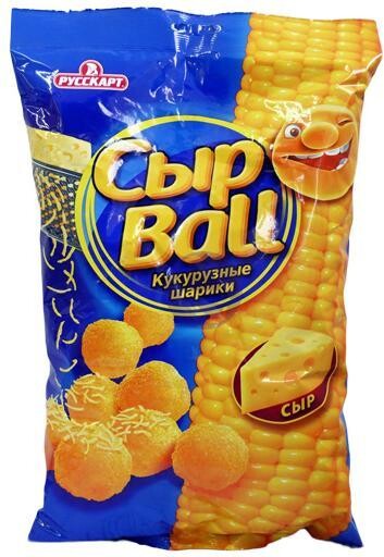 Шарики кукурузные Сыр Ball со вкусом сыра, 140 гр., флоу-пак