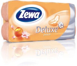 Туалетная бумага Zewa Deluxe Персик 3 слоя, 8 рулонов