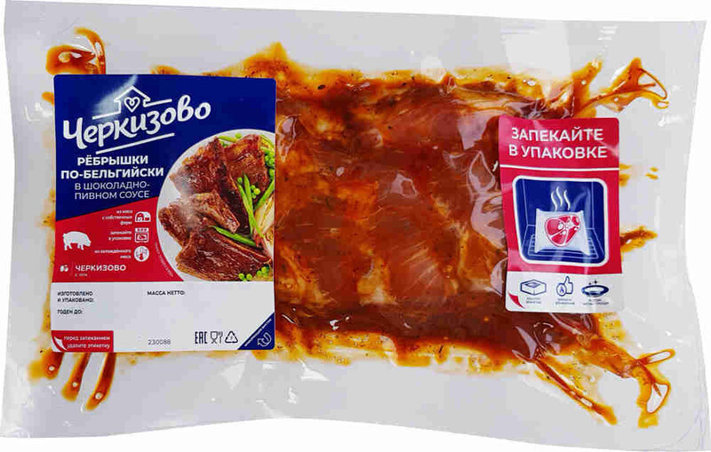 Ребрышки свиные По-бельгийски в шоколадно-пивном соусе охлажденные Черкизово кг