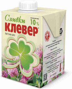 Сливки Клевер 10% 500г