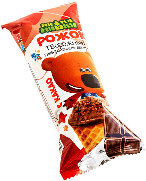 Десерт творожный МиМиМишки Рожок с какао 35г