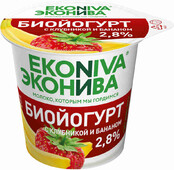 Биойогурт ЭкоНива вязкий клубника банан 2.8% 125 г