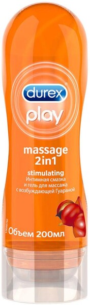 Гель-смазка Durex Play Massage 2 in1 Stimulating интимный с возбуждающей Гуараной для массажа 200 мл