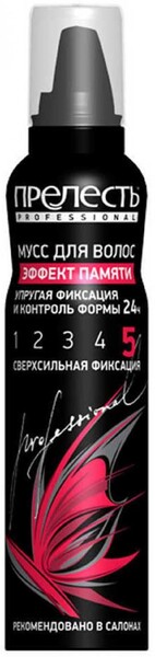 Мусс для укладки волос ПРЕЛЕСТЬ Professional Эффект памяти, 160мл Россия, 160 мл