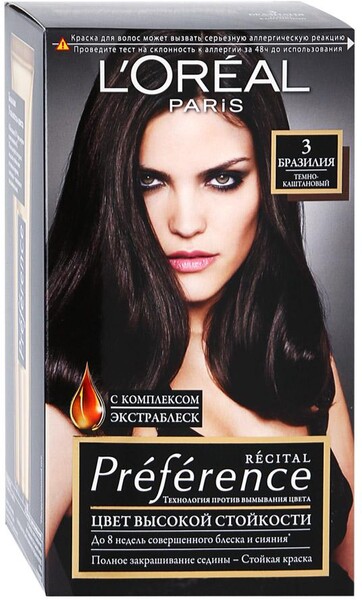 Краска для волос L'Oreal Paris Preference оттенок 3 Бразилия