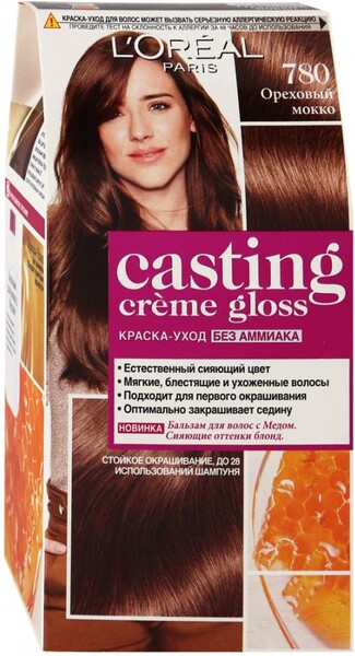 Краска для волос L'Oreal Paris Casting Creme Gloss без аммиака Ореховый Мокко 780, 180 мл