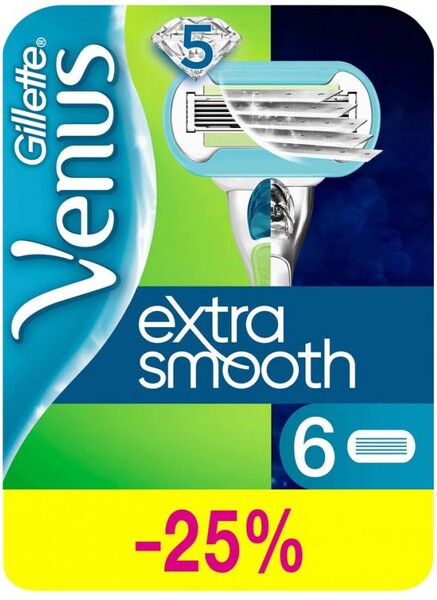 Кассеты сменные для бритья GILLETTE Venus Extra Smooth, 6шт