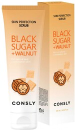 Скраб для лица Consly с черным сахаром и экстрактом грецкого ореха, 120 мл