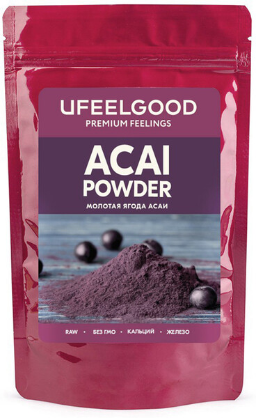 Ягоды Асаи UFEELGOOD молотые 100г Бразилия