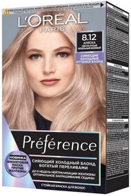 Краска для волос L'Oréal Paris Préférence Cool Blondes Аляска оттенок 8.12, 174 мл