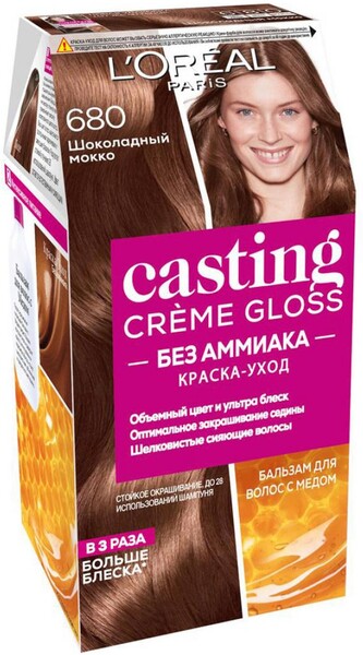 Краска для волос L'Oreal Paris Casting Creme Gloss Шоколадный Мокко тон 680, 180 мл