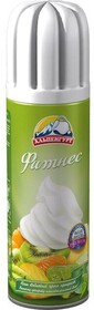 Крем взбитый Альпенгурт Фитнес 16% на основе молока и растительных масел пастеризованный, 0.25кг