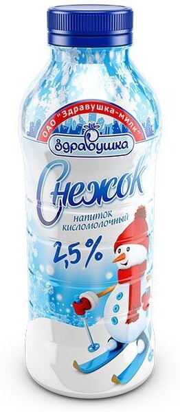 Кисломолочный напиток Здравушка Снежинка 2,5%