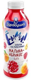 Кисломолочный напиток Ёмми! Малина-абрикос 0,5%