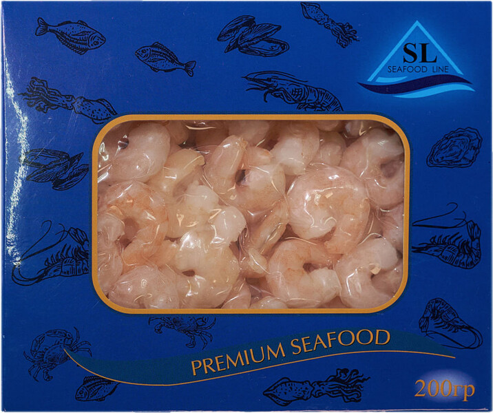 Креветки Premium Seafood Vannamei очищенные варено-мороженные 100/200 200г