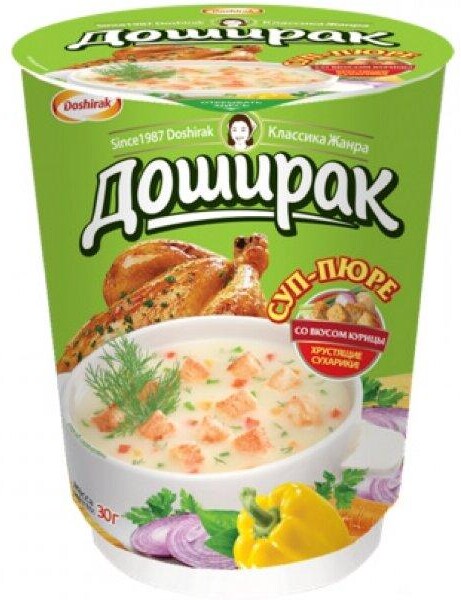 Суп-пюре со вкусом курицы Doshirak, 30 гр., Пластиковый стакан