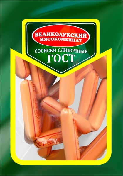 Сосиски сливочные Черкизово Премиум ГОСТ целофановая оболочка 450г Россия