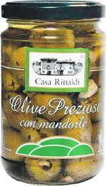 Оливки Особые Casa Rinaldi фаршированные миндалем, 290 гр., стекло
