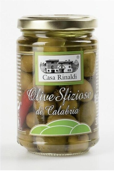 Оливки Casa Rinaldi Калабрия с косточкой, 300 гр., стекло