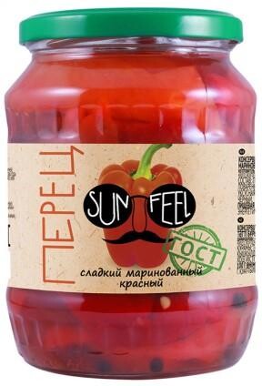Перец Sunfeel Сладкий , 720 гр, стекло
