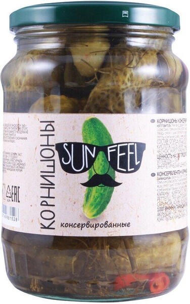 Корнишоны Sunfeel , 370 гр, стекло