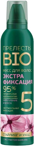 Мусс для волос Прелесть Bio «Стайлинг и уход», экстра фиксация, 160 мл