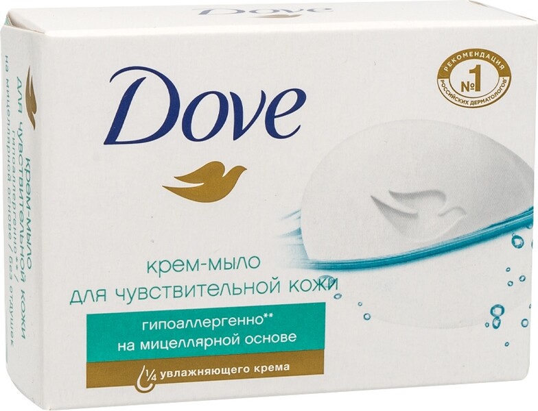 Крем-мыло DOVE Гипоаллергенное на мицеллярной воде, для чувствительной кожи, 100г Россия, 100 г