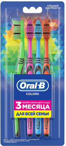 Зубная щетка ORAL-B Colors, средней жесткости, 4шт Индия