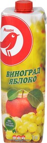 Сок АШАН виноградно-яблочный с 3 лет, 1 л
