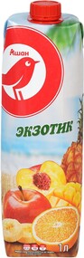 Нектар АШАН Экзотик из смеси фруктов с 3 лет, 1 л