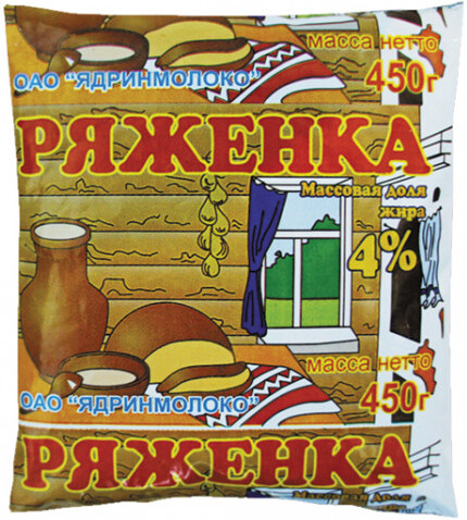 Ряженка Наша Корова 450 гр 4,0% ф/п Ядринмолоко