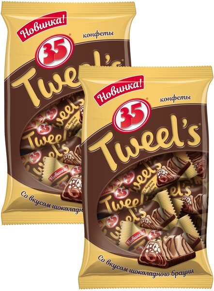 Конфеты вафельные 35 tweels конфеты в шоколадной глазури со вкусом шоколадного брауни 280 гр