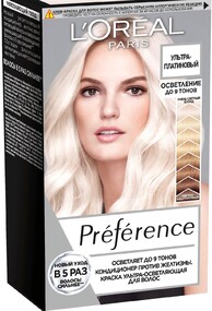 Осветлитель для волос L'Oreal Preference, тон Ультра-платиновый блонд